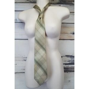Vintage 1960s 70s Linear Plaid Necktie by Bart's